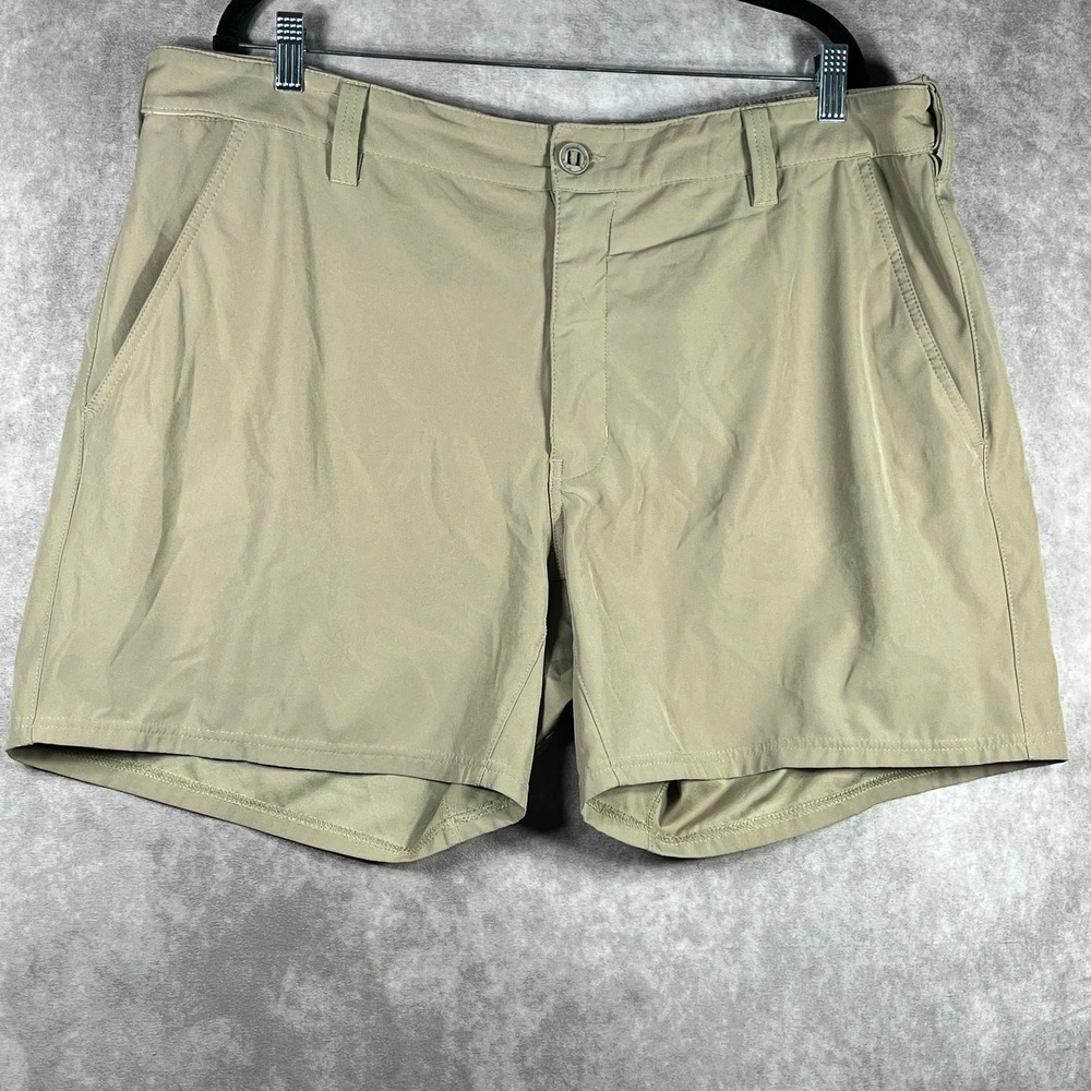 Huk Performance Fishing Shorts Mens 2XL Tan Outdoor Pockets Athleisure‎ Hiking